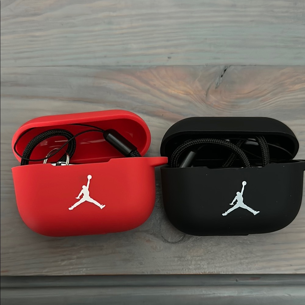 Jordan Red and Black Headphones case (No AirPods included)